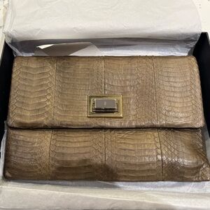 Anya Hindmarch Grey Snakeskin Clutch